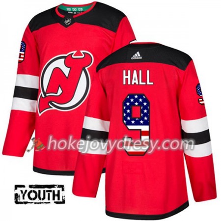 Dětské Hokejový Dres New Jersey Devils Taylor Hall 9 2017-2018 USA Flag Fashion Černá Adidas Authentic